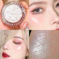 Palet Bedak ไฮไลท์แวววาวขาวดำ2สีอายแชโดว์เนื้อแมททำให้สว่างขึ้นการแต่งหน้าไฮไลท์เครื่องสำอาง