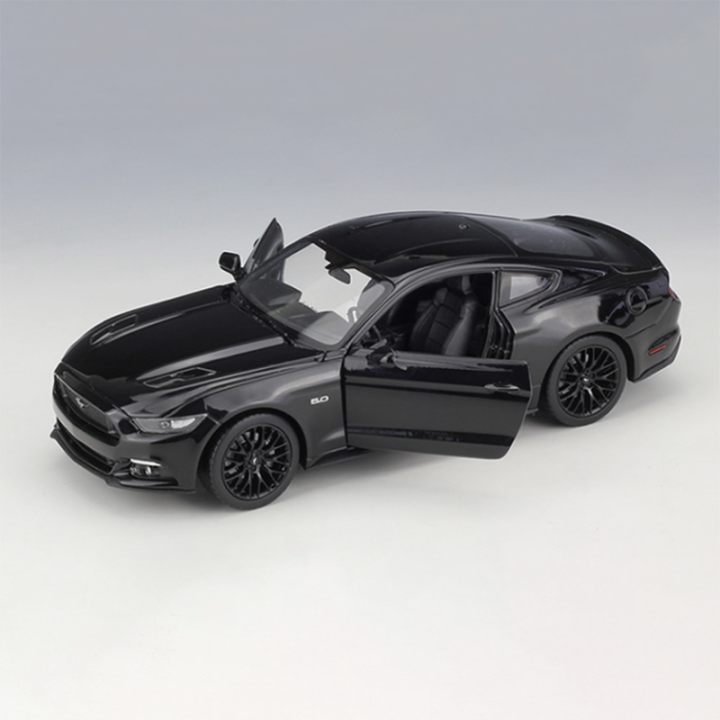 โมเดลรถยนต์กล้ามเนื้อแบบซูเปอร์คาร์แบบสองประตูฟอร์ดรุ่น-mustang-gt-สีดำหล่อของเล่นแบบชุดสะสมของขวัญ