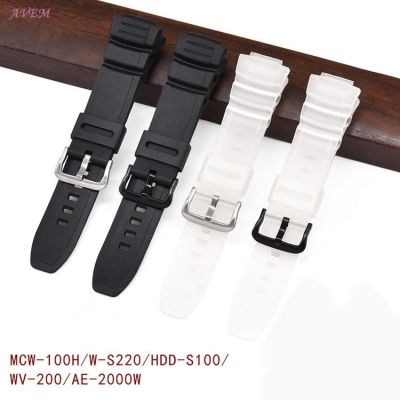 16mm Silicone Straps MCW-100H/110H/W-S220/HDD-S100 WV-200/AE-2000/2100 Replace Wrist Band With Accessories