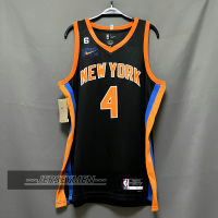 【High Quality】Mens 2022-23 New Original NBA New York Knicks #4 Derrick Rose Jersey City Edition Black Swingman Heat-pressed