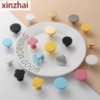 ✐♂✵ Macaron Color Drawer Knobs Cabinet Handles Zinc Alloy Multicolor Kids Furniture Door Pulls Round single Hole Handle