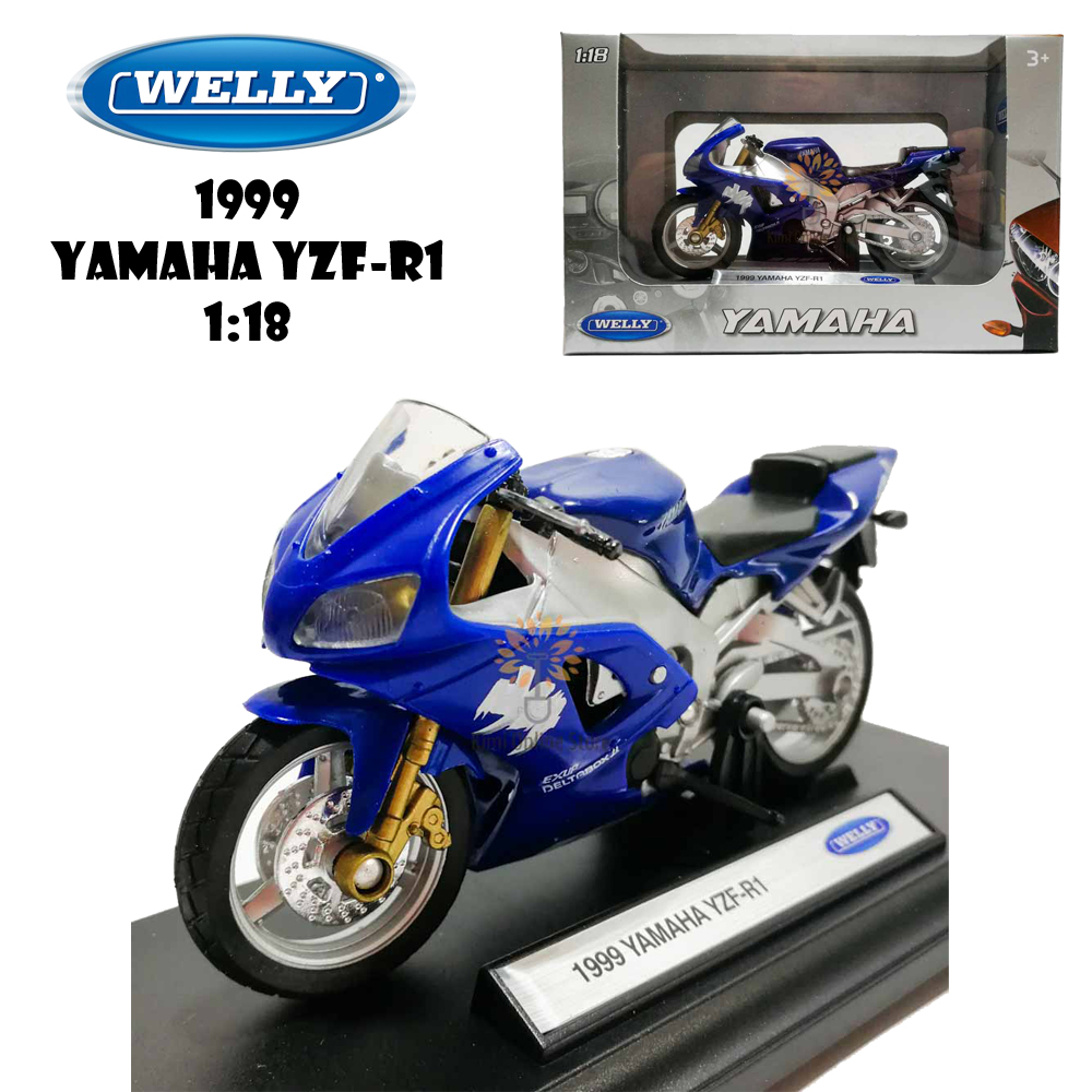 Sport Motorrad Modell Modellmotorrad Yamaha 1999 YZF-R1 1:18 von Welly 1233 