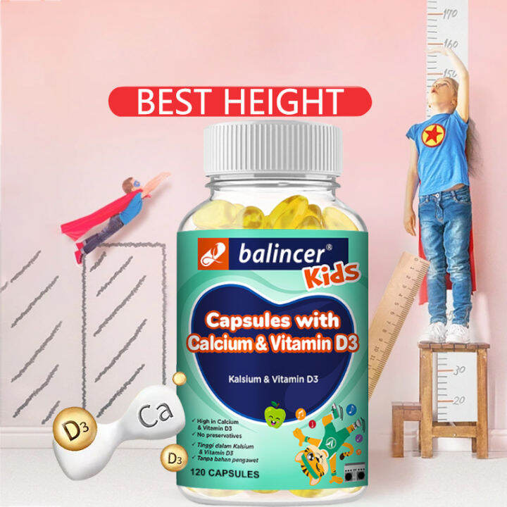 Children's supplements of calcium, vitamin D3, multivitamins and