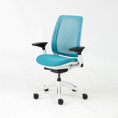 Modernform เก้าอี้เพื่อสุขภาพ รุ่น SERIES 2 พนักพิงกลาง Plastic Air Liveback สีฟ้า (Lagoon) เบาะผ้าสีฟ้า รับประกัน 12 ปี