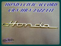 LOGO BADGE EMBLEM "GOLD" with for HONDA CIVIC ACCORD CR-V HR-V JAZZ FIT #โลโก้ ตัวอักษร ติดรถ  สีทอง