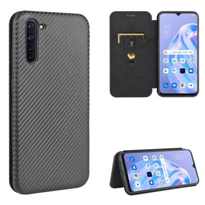 For OPPO Reno 3A Case Luxury Flip Carbon Fiber Skin Magnetic Adsorption Case For Oppo Reno 3a Reno3A Protective Phone Bags