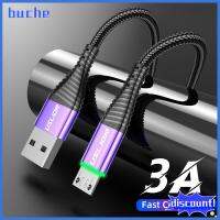 BUCHE 3A สายชาร์จเร็ว โทรศัพท์มือถือสำหรับมือถือ แอลอีดี สายชาร์จ USB แบบพกพาได้ ไมโครยูเอสบี สายชาร์จไฟ สำหรับ IPhone iPhone/Huawei P40 nova 4/Honor Honor