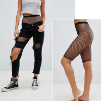 2018 New Women Sexy Fishnet Mesh Legging Cycling Shorts Hot Pants Elastic Black Underwrear Fashion