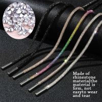 [HOT EXQQUZIOWGWD 116] 1PC หรูหรา Rhinestone Shoelaces Rainbow Diamond Shoe Laces รองเท้าผ้าใบ Laces รองเท้ารอบเชือกผูกรองเท้า100/120/140/160ซม. 1Pc DIY Strings