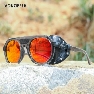 PSYCHWIG วินเทจแว่นกันแดดทรงกลมโล่แว่นตากันแดดกระจกโพลาไรซ์ทันสมัยแว่นสำหรับตกปลาแบรนด์ VZ VonZipper