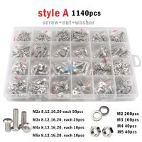 2100-400 Buah M2 M2.5 M3 M4 M5 304 Baja Tahan Karat Allen Hexagon Soket Tombol Bulat Kepala Sekrup Baut Mur Mesin Cuci Set Kit Kotak