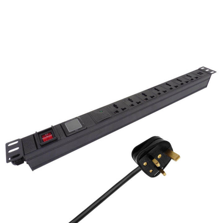 10A Universal Socket PDU Power Strip Cables สำหรับตู้เครือข่าย 1U 7