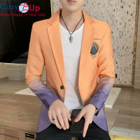 COZY upเสื้อhombreผู้ชายไล่โทนสีสีสูทอินเทรนด์บุรุษสูทเสื้อhombreสบายๆเวทีเครื่องแต่งกายสำหรับนักร้องบุรุษเสื้อแบบ