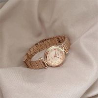 Round watch for women high-end rose gold ins niche design simple light luxurious forest style cool college style