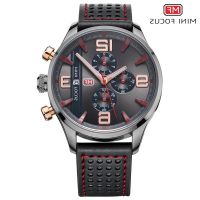 ---Fashion mens watch238814☊✣♘ MINI FOCUS fox mens watch quartz movement watch design with three eyes MF0016G calendar