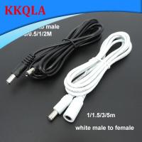 QKKQLA 22awg 3A DC Male To male female Power supply Adapter white black cable Plug 5.5x2.1mm Connector wire 12V Extension Cords