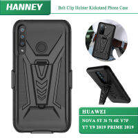 HANNEY สำหรับ Huawei NOVA 5T 3i 7i 4E Y7P Y7 Y9 PRIME 2019 2018โทรศัพท์กรณีเข็มขัดคลิปHolsterปลอกKickstandกันกระแทกทหารDefender Dual Layer BJ-01