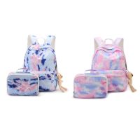 【CW】 2Pcs Tie Dye Laptop School Bookbag with for Student Teen