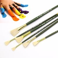 6 pcs set fan-shaped pig Bristles Brush Acrylic Painting Watercolor Brush Artist Oil Painting Nail Art Drawing Tool for Students