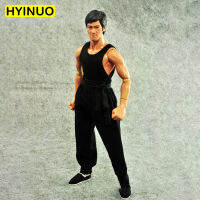 16 Scale จีน Kongfu Bruce Lee สีขาวแขนยาว Kungfu Tang ชุดเสื้อผ้าชุดสูทสำหรับ12Action Figure Body