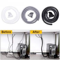 2/1M 16/10 mm Flexible Spiral Cable Wire Protector Cable Organizer Computer Cord Protective Tube Clip Organizer Management Tools Cable Management