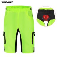 WOSAWE Mens MTB Shorts 3D Padded Mountain Bike Bicycle Cycling Shorts Breathable Resistant Downhill Riding Racing Shorts