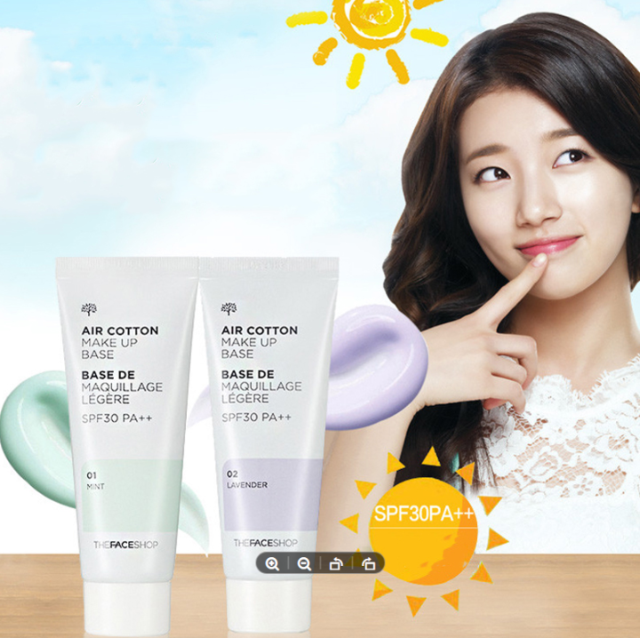 The Face Shop Air Cotton Make Up Base SPF30/PA++ 40 ml. เบสสุดฮิต ช่วยเพิ่มความผ่องใสและคุมมัน