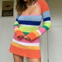 【Ladies shop】 Y2K Boho Colorful Squ Cut Sqare Squ