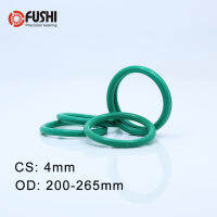 CS4mm FKM Rubber O RING OD 20020521021525260235240250*4 mm 5PCS O-Ring Fluorine Gasket Oil seal Green ORing