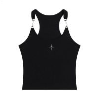 American Hot Girl Camisole Womens Summer Elastic Sleeveless Inner Wear Hip-Hop Cool Design Niche