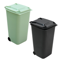 2 Pcs Mini ถังขยะโต๊ะ Dumpster ถังขยะเล็กๆสามารถ Litter Box เดสก์ท็อปถังขยะสามารถ Pulley Waste Management ของเล่น-TIOH MALL