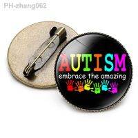 Autism Awareness Badge Brooch Autistic Symbol Handmade Art Epoxy Brooches Children Gifts