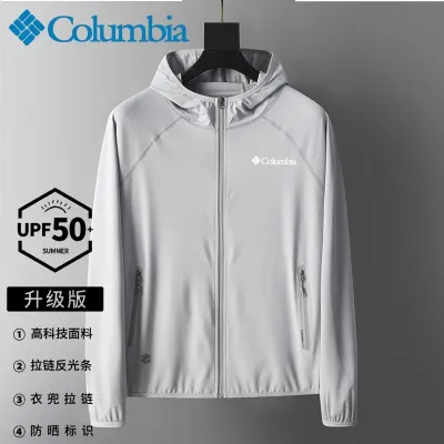 เสื้อผ้าสำหรับทั้งหญิงและชาย Columbia Columbus ระบายอากาศได้ดีป้องกันแสงแดดเสื้อผ้าคู่รักกันแดดกลางแจ้งมีฮู้ด UPF50สวมใส่สบายระดับไฮเอนด์