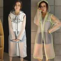 【CW】 30 New Fashion Women 39;s Transparent Eva Plastic Girls Raincoat Travel Waterproof Rainwear Adult Poncho Outdoor Rain Coat