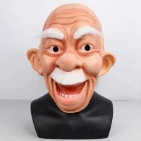 Old Man Mask Realistic Bald Man Masks Wrinkle Full Head Latex Mask Halloween Cosplay Costume Propsk