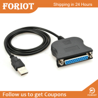 Foriot  ดีมอร์ USB ที่จะ DB25เครื่องพิมพ์แบบขนานสายเคเบิลอะแดปเตอร์คอนเนคเตอร์ตัวเมียตัวผู้สำหรับเดสก์ท็อปพีซีแล็ปท็อปสำหรับเมาส์ Mac Windows