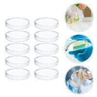 RUDMALL 10pcs Petri Dishes พร้อมฝาเนื้อเยื่อเซลล์ที่มีฝาครอบ Petri Petri อุปกรณ์ห้องปฏิบัติการ