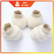Bao tay bao chân sơ sinh chất liệu Cotton mềm mại, an toàn cho bé vớ tay