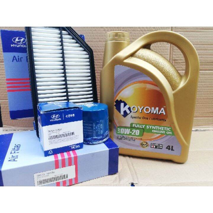 Oilk Filter Rio HYUNDAI VELOSTER, KIA RIO UB AIR FILTER + OIL FILTER + KOYOMA 0W20 ...