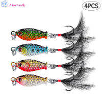 LA【ready Stock】4Pcs 3Cm 5G 4สีเหยื่อตกปลา Vib ผูก Feathers ช้อนเหยื่อตกปลาประดิษฐ์สำหรับ Bass Big Eye Fish Pike Musk Fish Trout【cod】