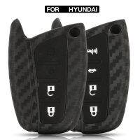 ┇♤ jingyuqin Carbon Fiber Silicone Remote Key Case Cover For Hyundai Solaris ix35 ix45 Accent Elantra Santa Fe Accessories Protect