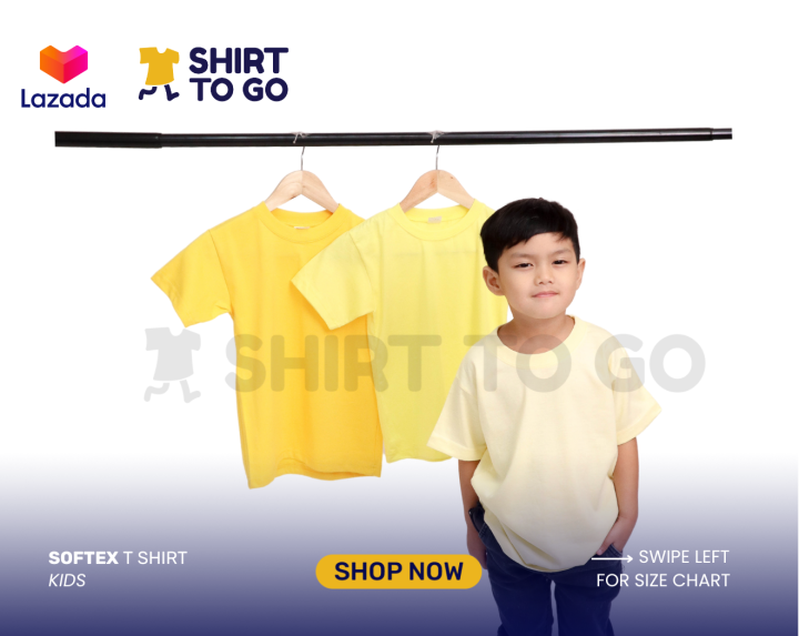 KIDS SIZE Plain TSHIRT Softex SHADES OF YELLOW | Lazada PH