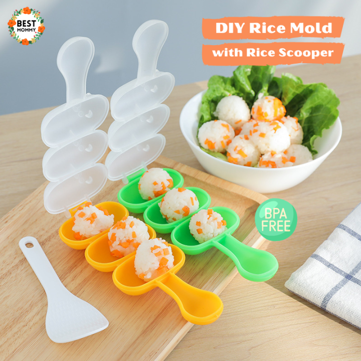 BESTMOMMY DIY Mini rice ball molder rice ball maker shaker with Spoon