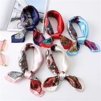 ❁❀ Women Small Satin Silk Scarf Square Print Wrap Foular Female Handkerchief Bandana Neck Hair Skinny Tie Scarves Shawls