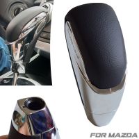 Black Leather Car Automatic Transmission Chrome Gear Shift Knob Stick Lever HandBall For Mazda 3 5 6 8 For MX-5 CX-5 CX-7 CX-9