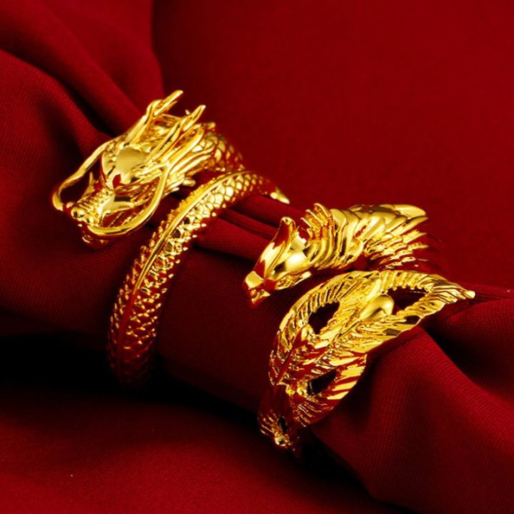 vietnam-dragon-gold-lapis-ring-for-men-phoenix-ring-male-and-female-couple