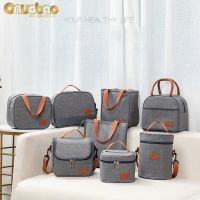 Thermal Lunch Bag for Men&amp;Women Gray Oxford Cloth Aluminum Foil Insulation Shoulder Bag Multi-size Waterproof Picnic Bag