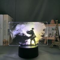 Levi Ackerman 3D Lamp Anime Lamp Attack on Titan for Kid Bedroom Decor Birthday Gift Manga AOT Dral Double Color Led Light