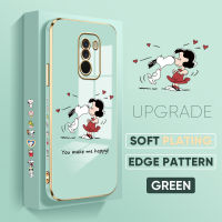 เคส PMP สำหรับ Xiaomi MI Pocophone F1ฟรีสายคล้อง + การ์ตูนสนูปี้ลวดลายขอบสี่เหลี่ยมชุบเคสโทรศัพท์หรูหราชุบเคสโทรศัพท์นิ่ม