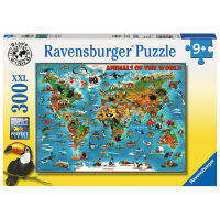 Ravensburger World Rare Animal Distribution Map 300 Pieces German Rise สำหรับเด็ก ของเล่นเพื่อการศึกษา Puzzle